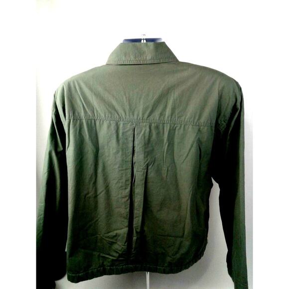 Dockers Levis Womens Green Jacket w/Multi-Color Island Design Lining Sz L RARE - Picture 3 of 9